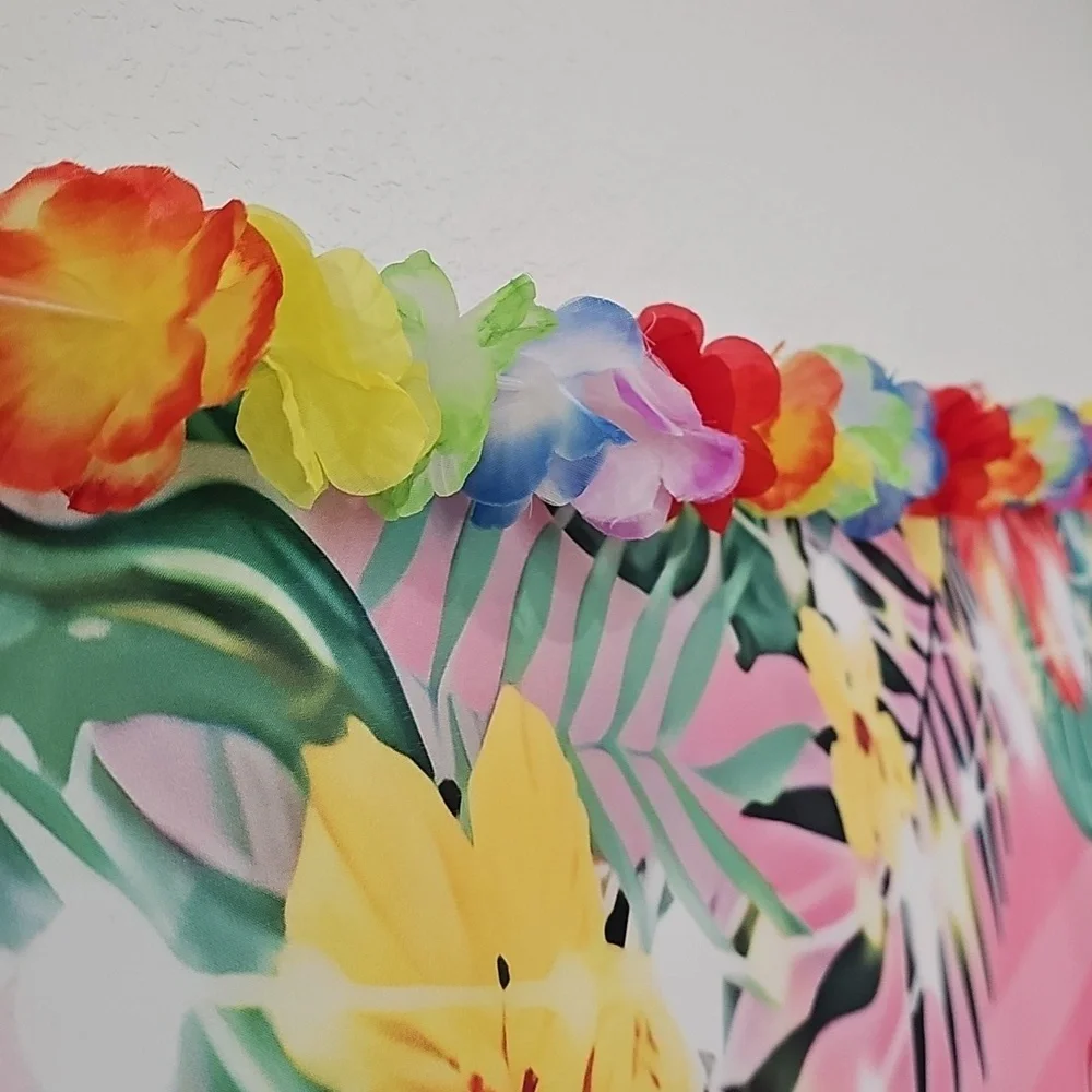 Lilo & Stitch Birthday Banner With Flower Lei Garland